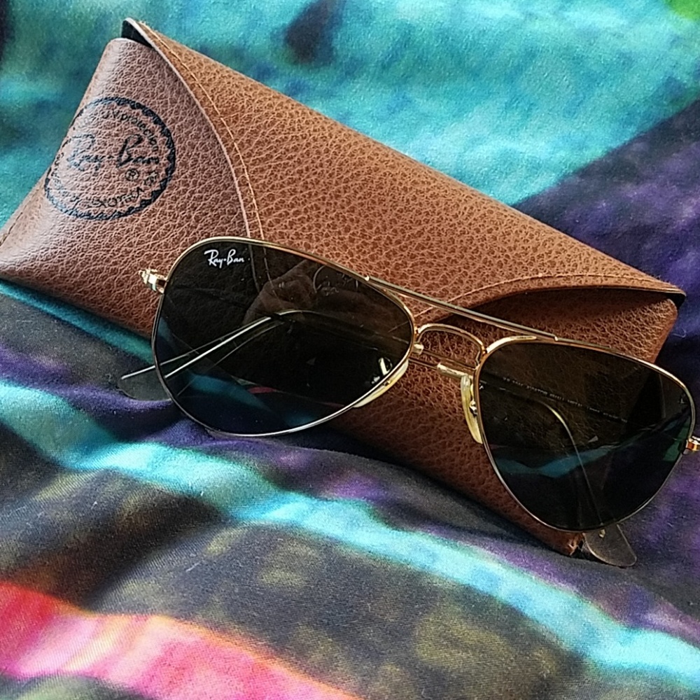 Gold Small Frame Ray Ban Sunglasses